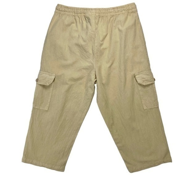 Collections Etc Cargo Pants Womens Small Tan Capri Elastic Drawstring Waistband - Picture 7 of 8